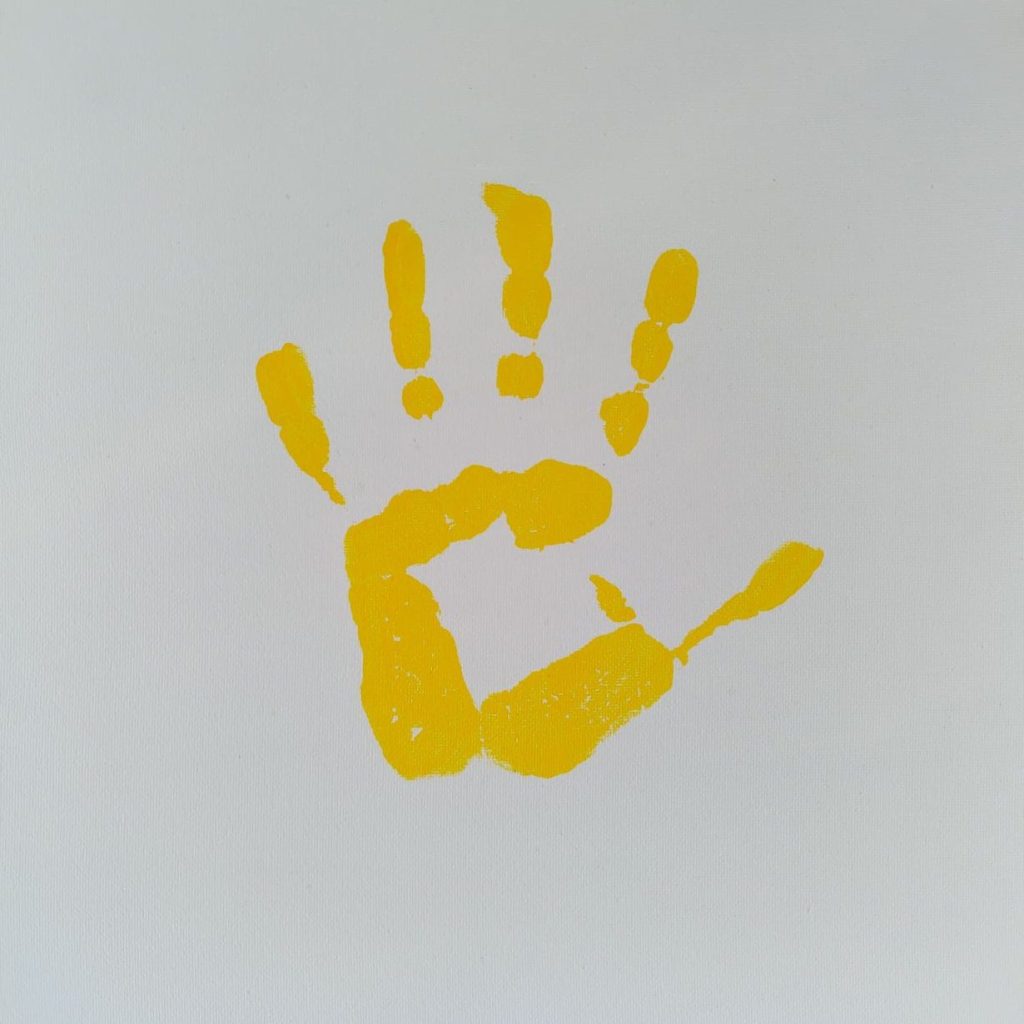 "Stop, in the name of Love" by Shé, 12" x 12" acrylic on canvas, 2018