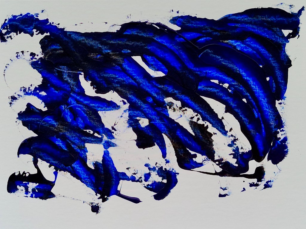 "Storm Riders" by Shé, 24" x 18" acrylic on canvasboard, 2021