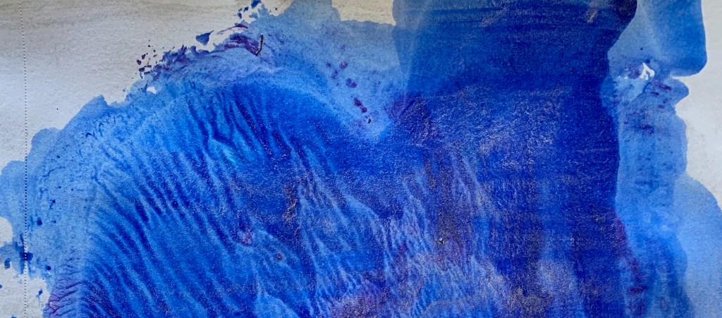 "Rollin'" by Shé, 9" x 12" acrylic on paper, 2025