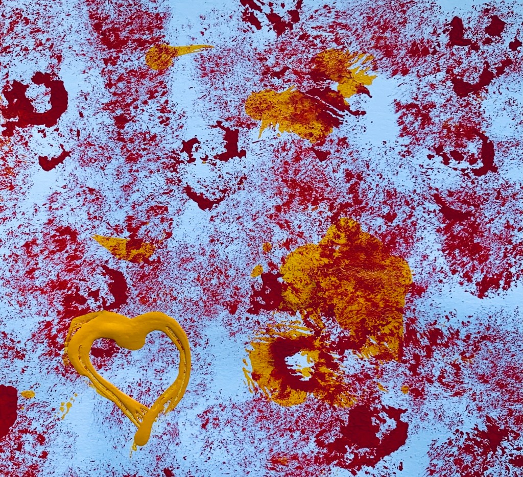 "The Cure" (detail), 10" x 7" acrylic on paper, 2026