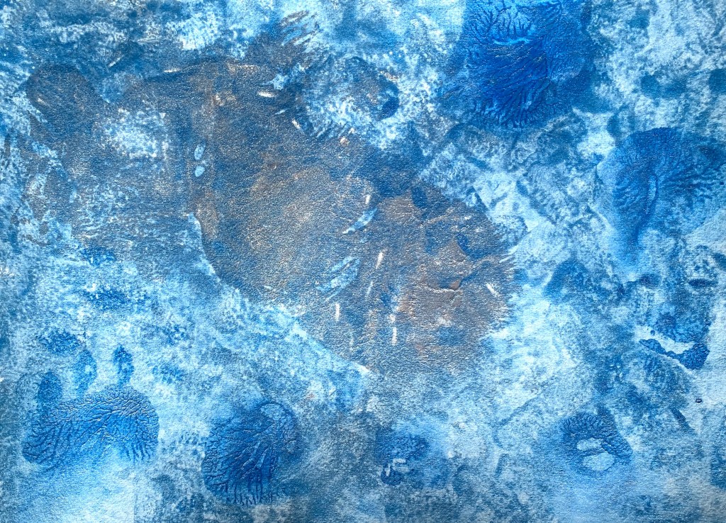 Twining, 12" x 9" acrylic on paper, 2026